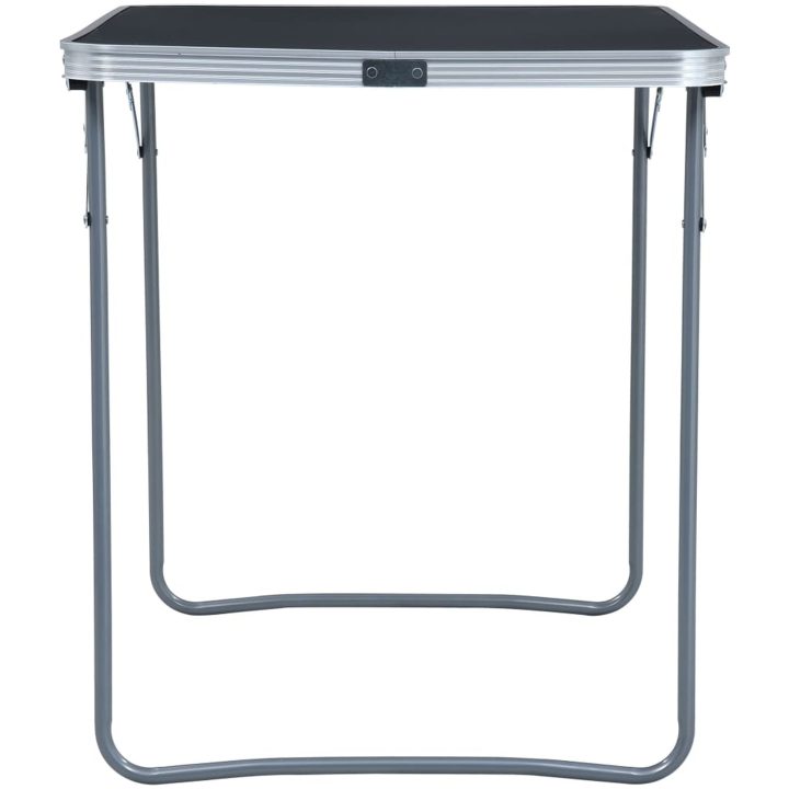 Hopfällbart campingbord med metallram 80x60 cm grå vidaXL – bild 3