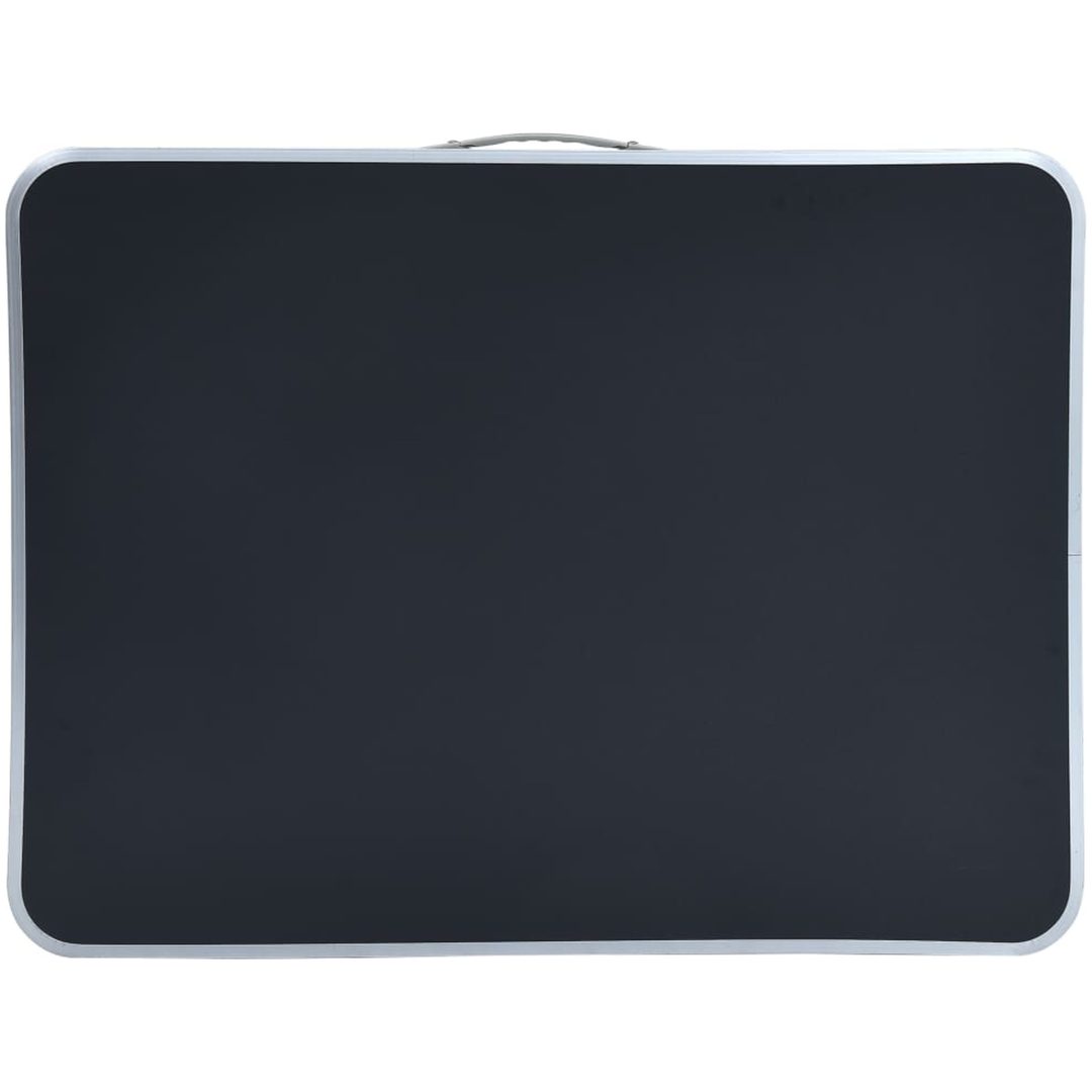 Hopfällbart campingbord med metallram 80x60 cm grå vidaXL – bild 4