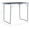 Hopfällbart campingbord med metallram 80x60 cm grå vidaXL – miniatyr 7