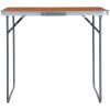 Hopfällbart campingbord med metallram 80x60 cm vidaXL – miniatyr 2
