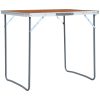 Hopfällbart campingbord med metallram 80x60 cm vidaXL – miniatyr 3