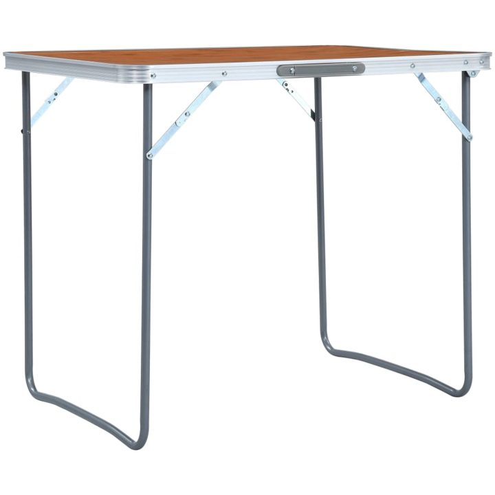Hopfällbart campingbord med metallram 80x60 cm vidaXL – bild 3