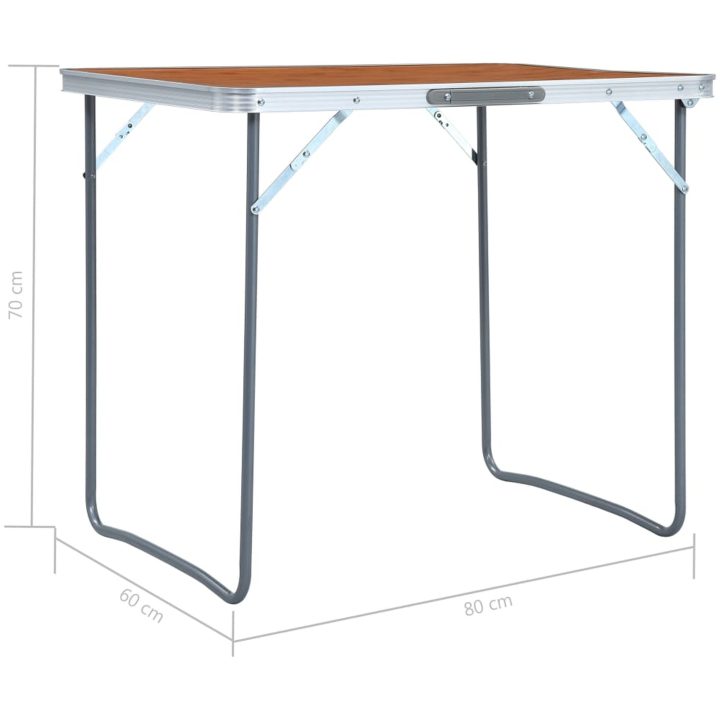 Hopfällbart campingbord med metallram 80x60 cm vidaXL – bild 8