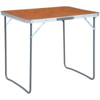 Hopfällbart campingbord med metallram 80x60 cm vidaXL