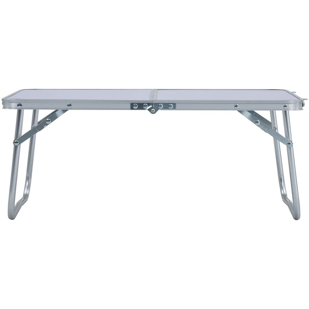 Hopfällbart campingbord vit aluminium 60x40 cm vidaXL – bild 2