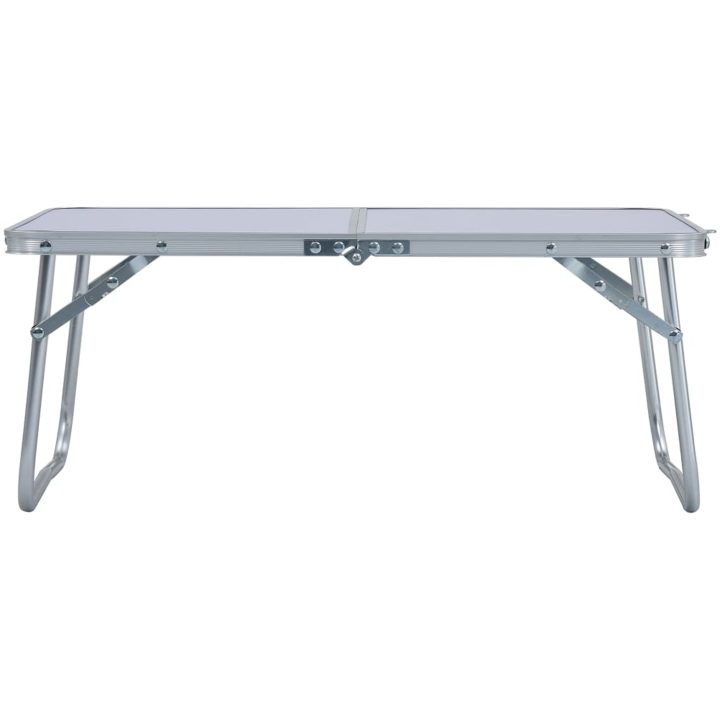 Hopfällbart campingbord vit aluminium 60x40 cm vidaXL – bild 2