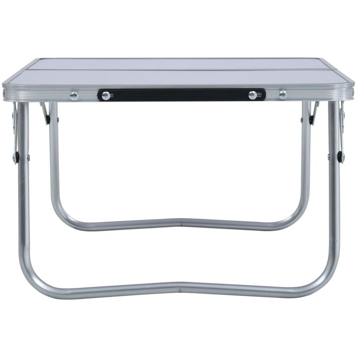 Hopfällbart campingbord vit aluminium 60x40 cm vidaXL – bild 3