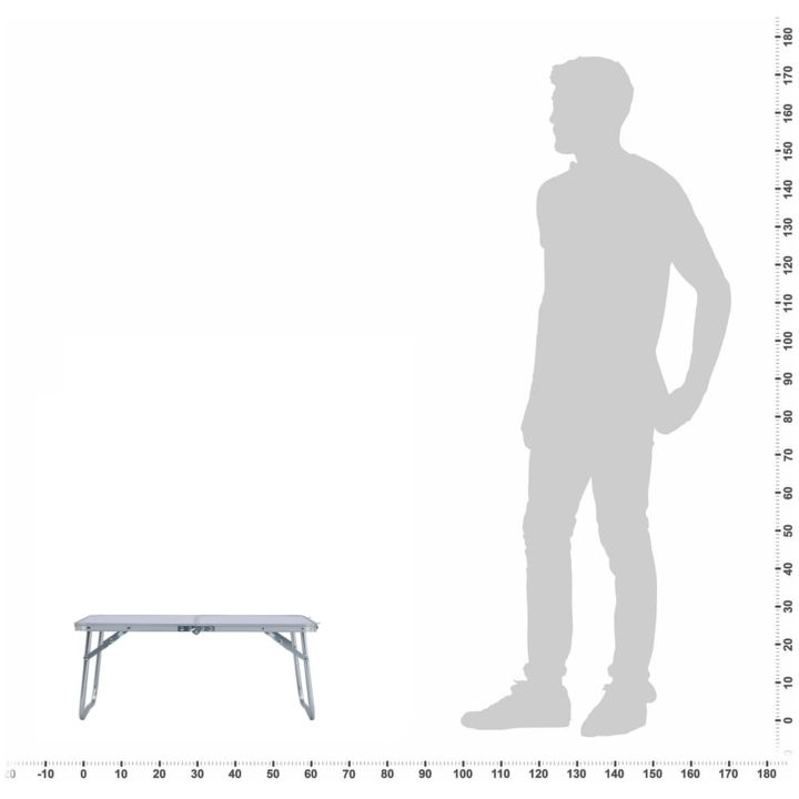 Hopfällbart campingbord vit aluminium 60x40 cm vidaXL – bild 7