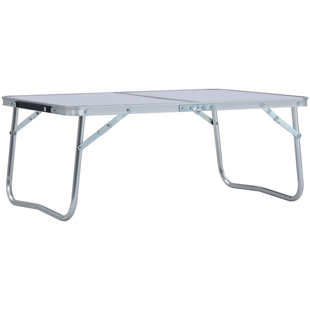 Hopfällbart campingbord vit aluminium 60x40 cm vidaXL