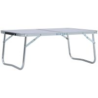 Hopfällbart campingbord vit aluminium 60x40 cm vidaXL