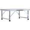 Hopfällbart campingbord vit aluminium 60x45 cm vidaXL – miniatyr 2