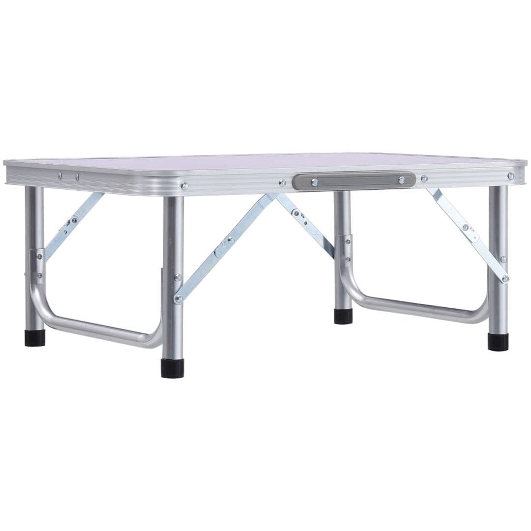 Hopfällbart campingbord vit aluminium 60x45 cm vidaXL – bild 2