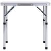 Hopfällbart campingbord vit aluminium 60x45 cm vidaXL – miniatyr 3
