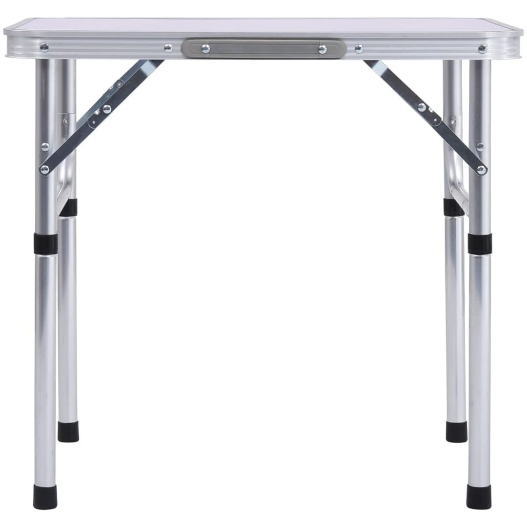 Hopfällbart campingbord vit aluminium 60x45 cm vidaXL – bild 3