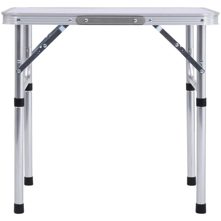 Hopfällbart campingbord vit aluminium 60x45 cm vidaXL – bild 3