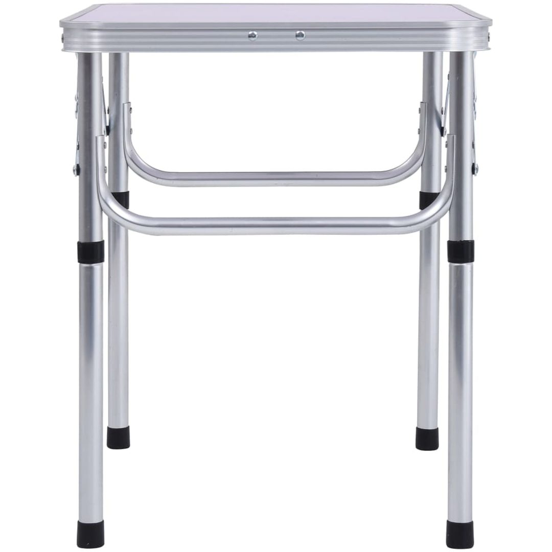 Hopfällbart campingbord vit aluminium 60x45 cm vidaXL – bild 4