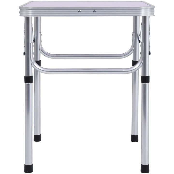 Hopfällbart campingbord vit aluminium 60x45 cm vidaXL – bild 4
