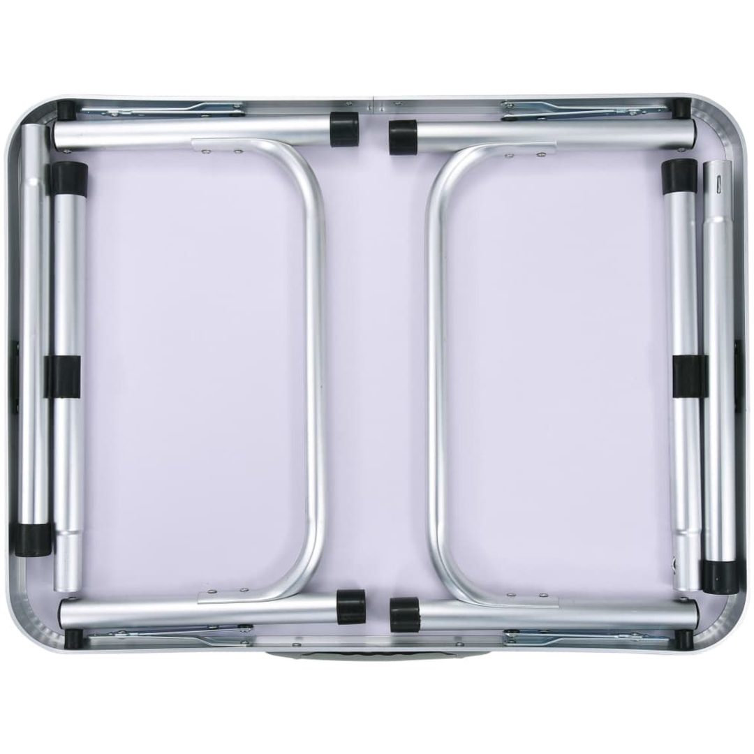 Hopfällbart campingbord vit aluminium 60x45 cm vidaXL – bild 5