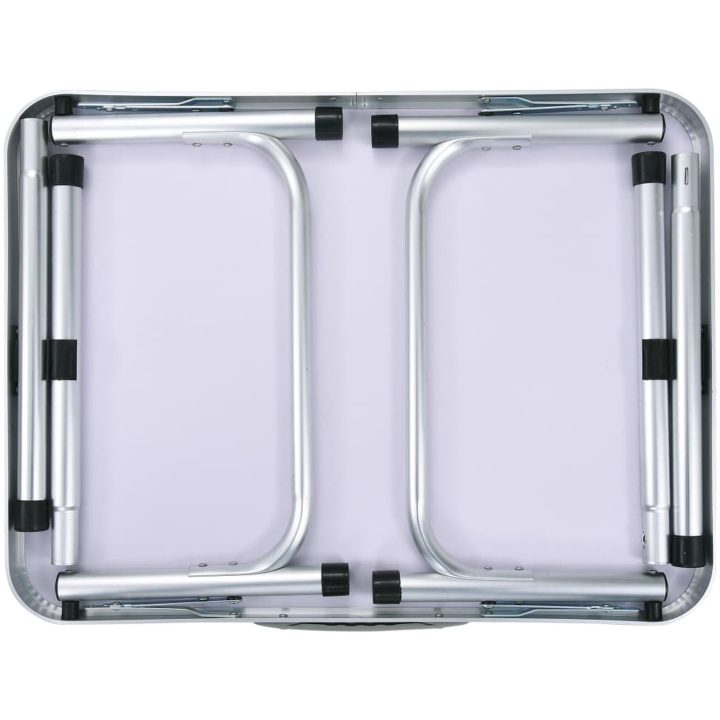 Hopfällbart campingbord vit aluminium 60x45 cm vidaXL – bild 5