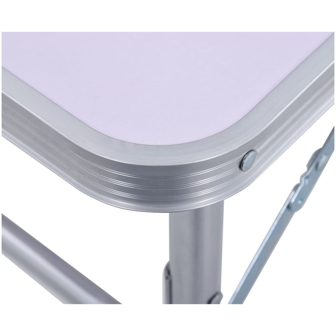 Hopfällbart campingbord vit aluminium 60x45 cm vidaXL – bild 6