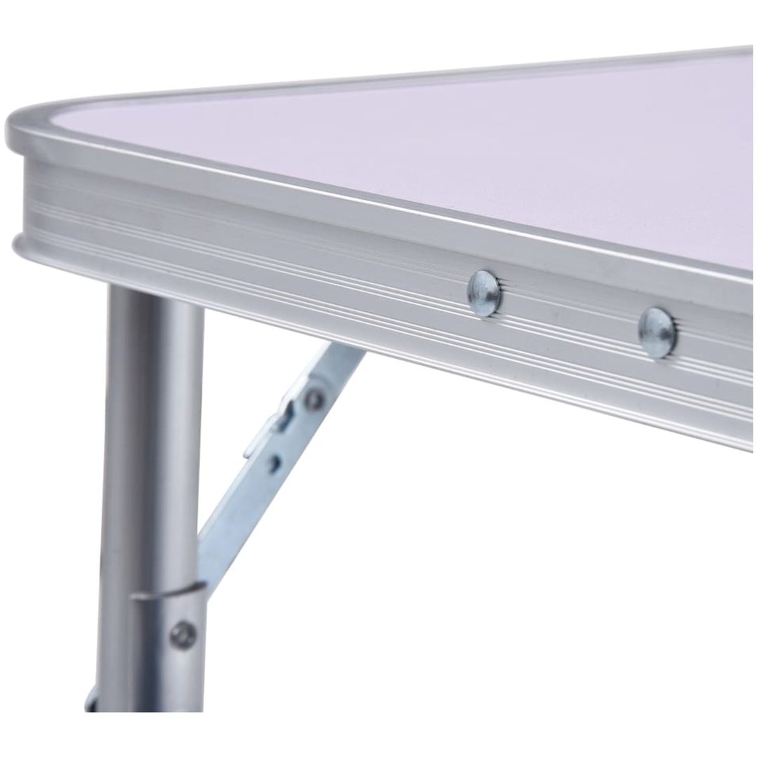 Hopfällbart campingbord vit aluminium 60x45 cm vidaXL – bild 7
