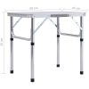 Hopfällbart campingbord vit aluminium 60x45 cm vidaXL – miniatyr 8