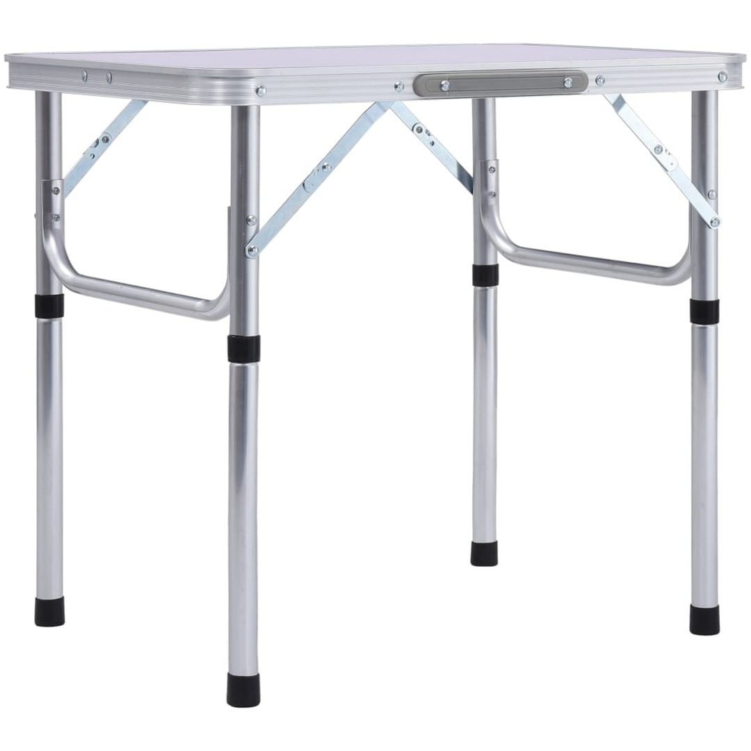 Hopfällbart campingbord vit aluminium 60x45 cm vidaXL