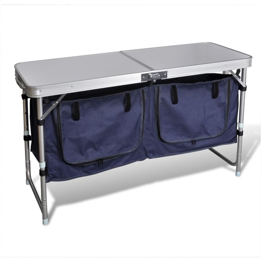 Hopfällbart campingskåp i Aluminium vidaXL