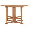 Hopfällbart matbord för trädgården 110x110x75 cm massiv teak vidaXL – miniatyr 2