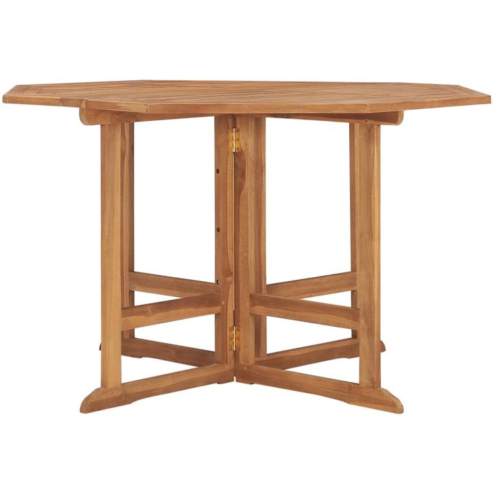 Hopfällbart matbord för trädgården 110x110x75 cm massiv teak vidaXL – bild 2