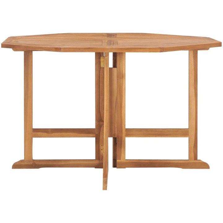 Hopfällbart matbord för trädgården 110x110x75 cm massiv teak vidaXL – bild 3