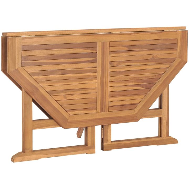 Hopfällbart matbord för trädgården 110x110x75 cm massiv teak vidaXL – bild 5