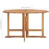 Hopfällbart matbord för trädgården 110x110x75 cm massiv teak vidaXL – miniatyr 7