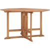 Hopfällbart matbord för trädgården 110x110x75 cm massiv teak vidaXL – miniatyr 1