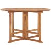 Hopfällbart matbord för trädgården ⌀110x75 cm massiv teak vidaXL – miniatyr 2