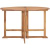 Hopfällbart matbord för trädgården ⌀110x75 cm massiv teak vidaXL – miniatyr 3