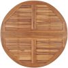 Hopfällbart matbord för trädgården ⌀110x75 cm massiv teak vidaXL – miniatyr 4