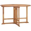 Hopfällbart matbord för trädgården ⌀110x75 cm massiv teak vidaXL – miniatyr 1