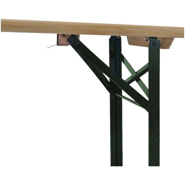 Hopfällbart ölbord med 2 bänkar 220 cm granträ vidaXL – bild 6