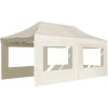 Hopfällbart partytält aluminium med väggar gräddvit vidaXL 6 x 3 m – miniatyr 3