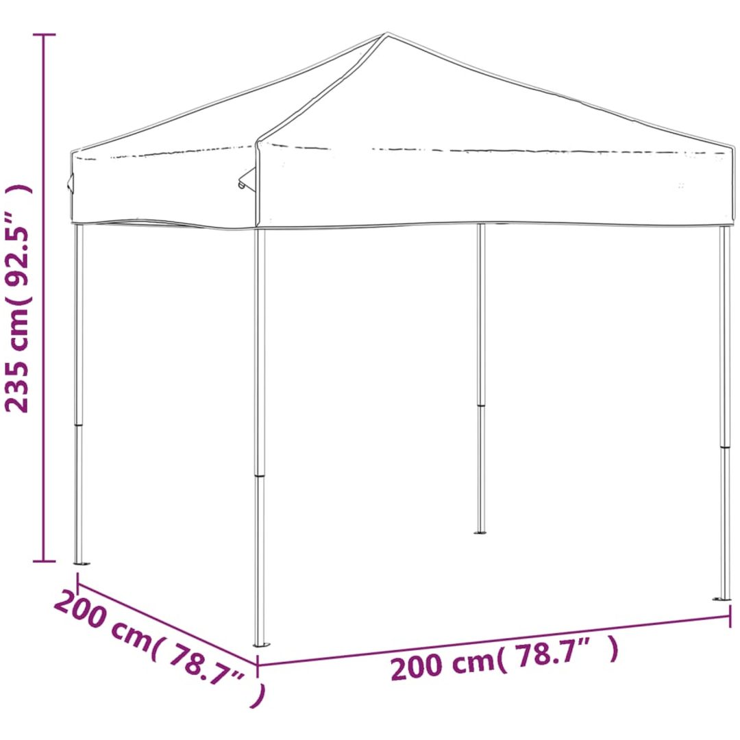 Hopfällbart partytält antracit vidaXL 2 x 2 m – bild 8