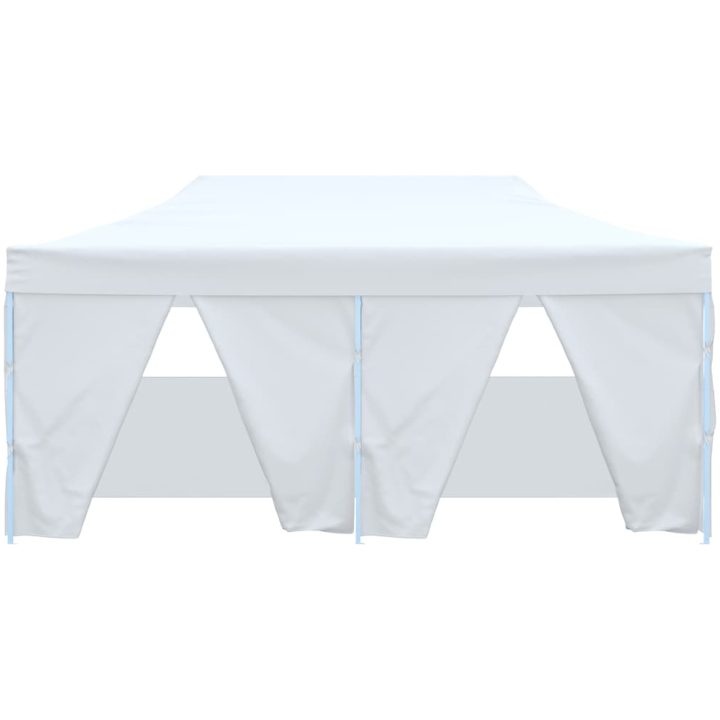 Hopfällbart partytält med 4 sidoväggar 3x6 m stål vit vidaXL – bild 3