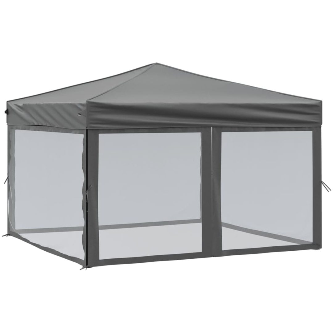 Hopfällbart partytält med sidoväggar antracit vidaXL 3 x 3 m – bild 2