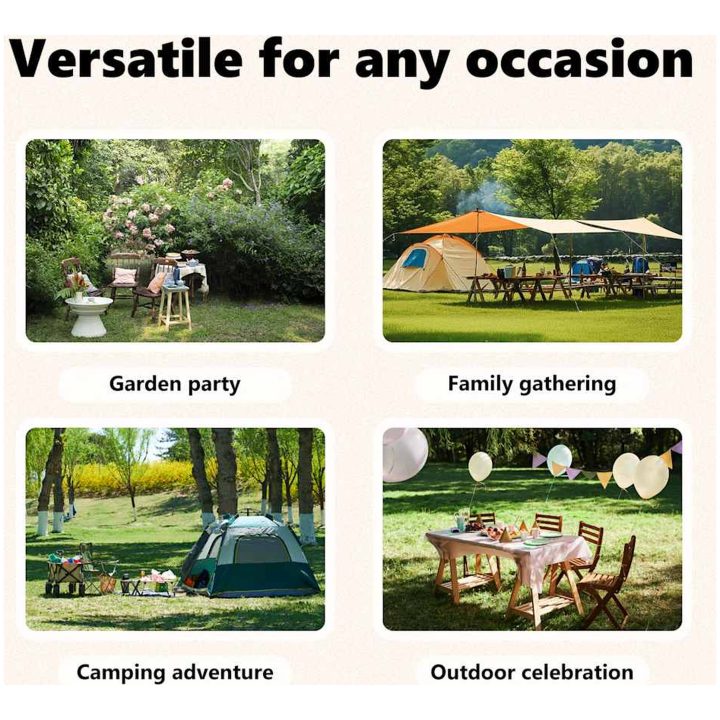 Hopfällbart partytält med sidoväggar gräddvit vidaXL 2 x 2 m – bild 12
