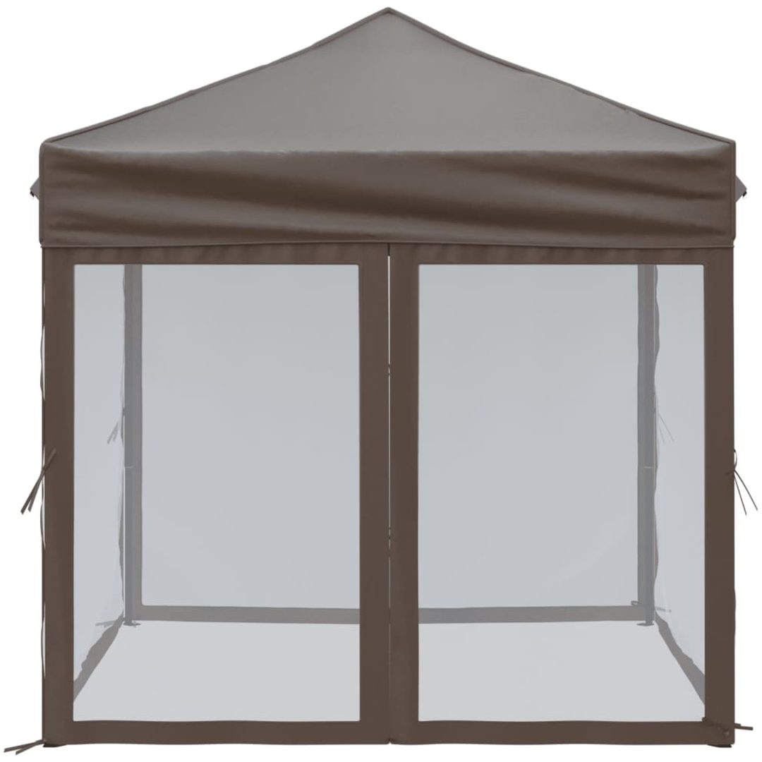 Hopfällbart partytält med sidoväggar taupe vidaXL 2 x 2 m – bild 4