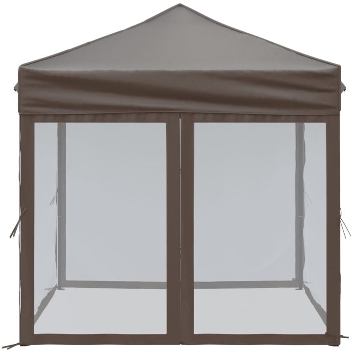 Hopfällbart partytält med sidoväggar taupe vidaXL 2 x 2 m – bild 4
