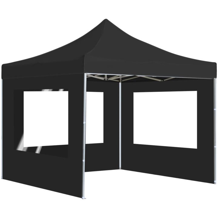 Hopfällbart partytält med väggar aluminium 2x2 m antracit vidaXL – bild 5