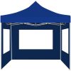 Hopfällbart partytält med väggar aluminium 2x2 m blå vidaXL – miniatyr 3