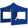 Hopfällbart partytält med väggar aluminium 2x2 m blå vidaXL – miniatyr 4