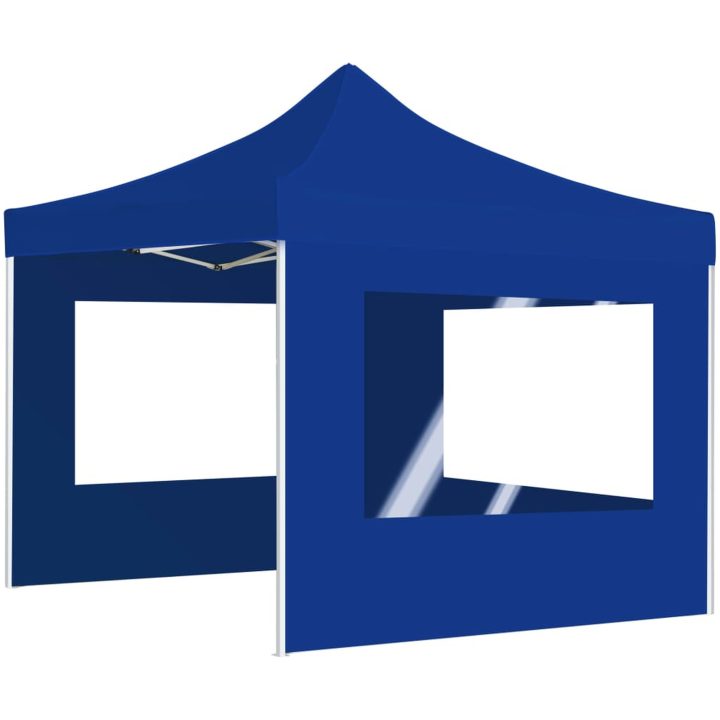 Hopfällbart partytält med väggar aluminium 2x2 m blå vidaXL – bild 4